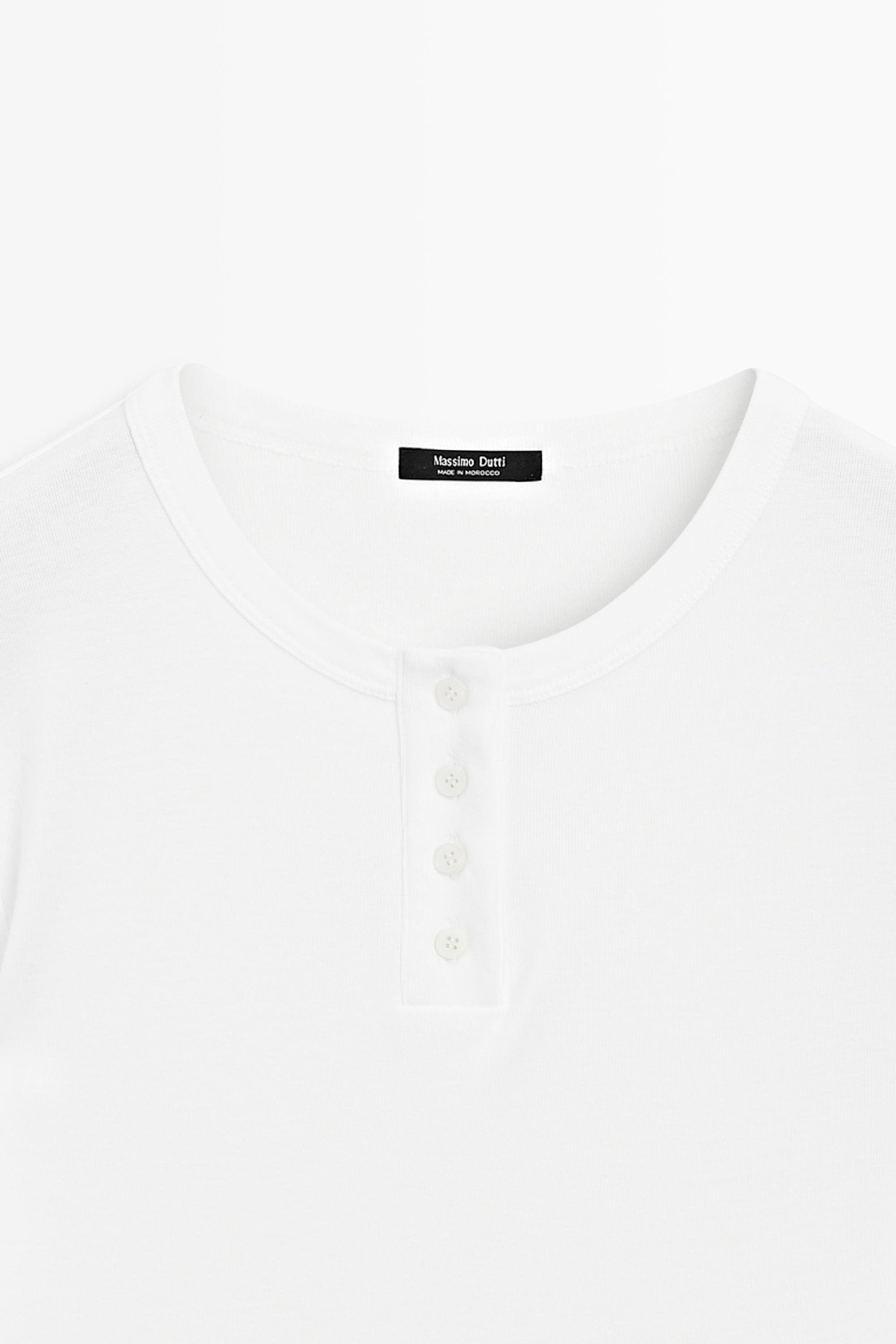 100% cotton short sleeve henley T-shirt
